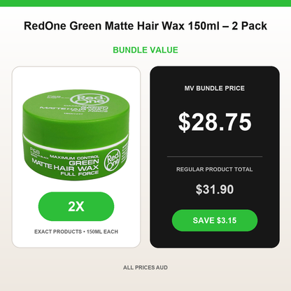 RedOne Green Matte Hair Wax 2 Pack bundle-value graphic