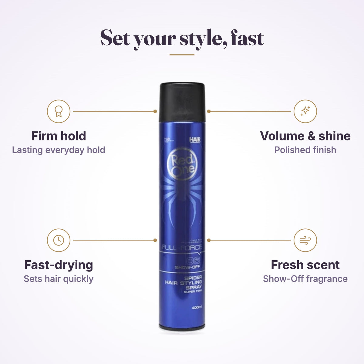 RedOne Hair Styling Spray Show-Off features overview