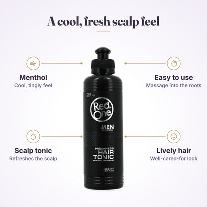 RedOne Hair Tonic Menthol features: menthol, scalp tonic, easy to use
