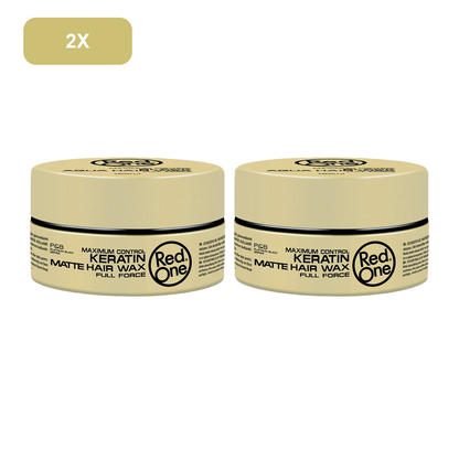 RedOne Keratin Matte Hair Wax 150ml – 2 Pack showing all 2 exact RedOne 150ml wax jars on white background