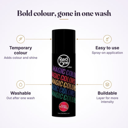 RedOne Magic Colour Temporary Hair Spray – Hot Pink 100ml