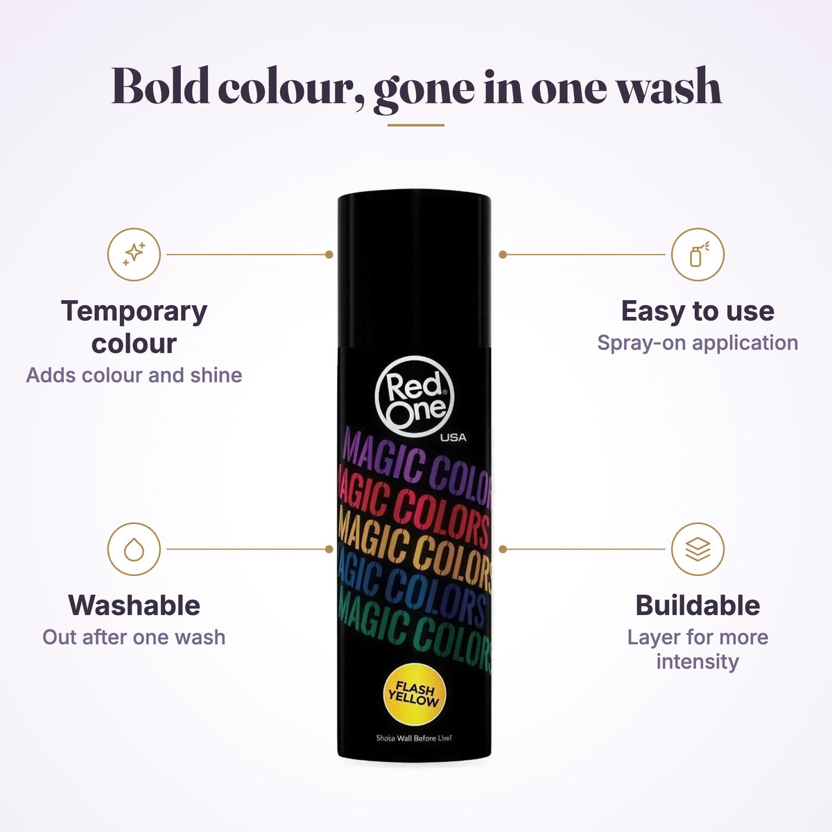 RedOne Magic Colour Temporary Hair Spray – Yellow 100ml