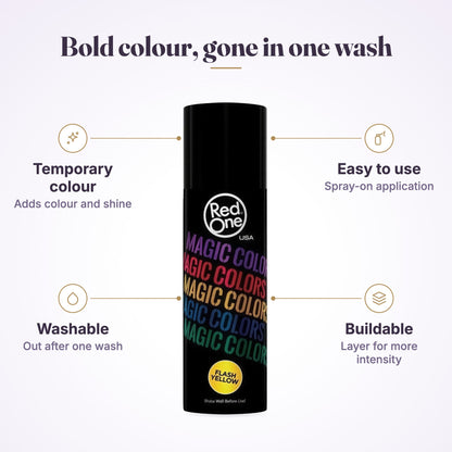 RedOne Magic Colour Temporary Hair Spray – Yellow 100ml