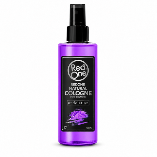 RedOne Undulation natural cologne 150ml purple spray bottle on a white background