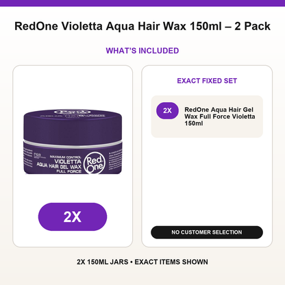 RedOne Violetta Aqua Hair Wax 2 Pack showing two matching 150ml jars