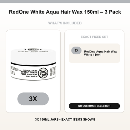 RedOne White Aqua Hair Wax 150ml – 3 Pack fixed bundle contents and exact quantities