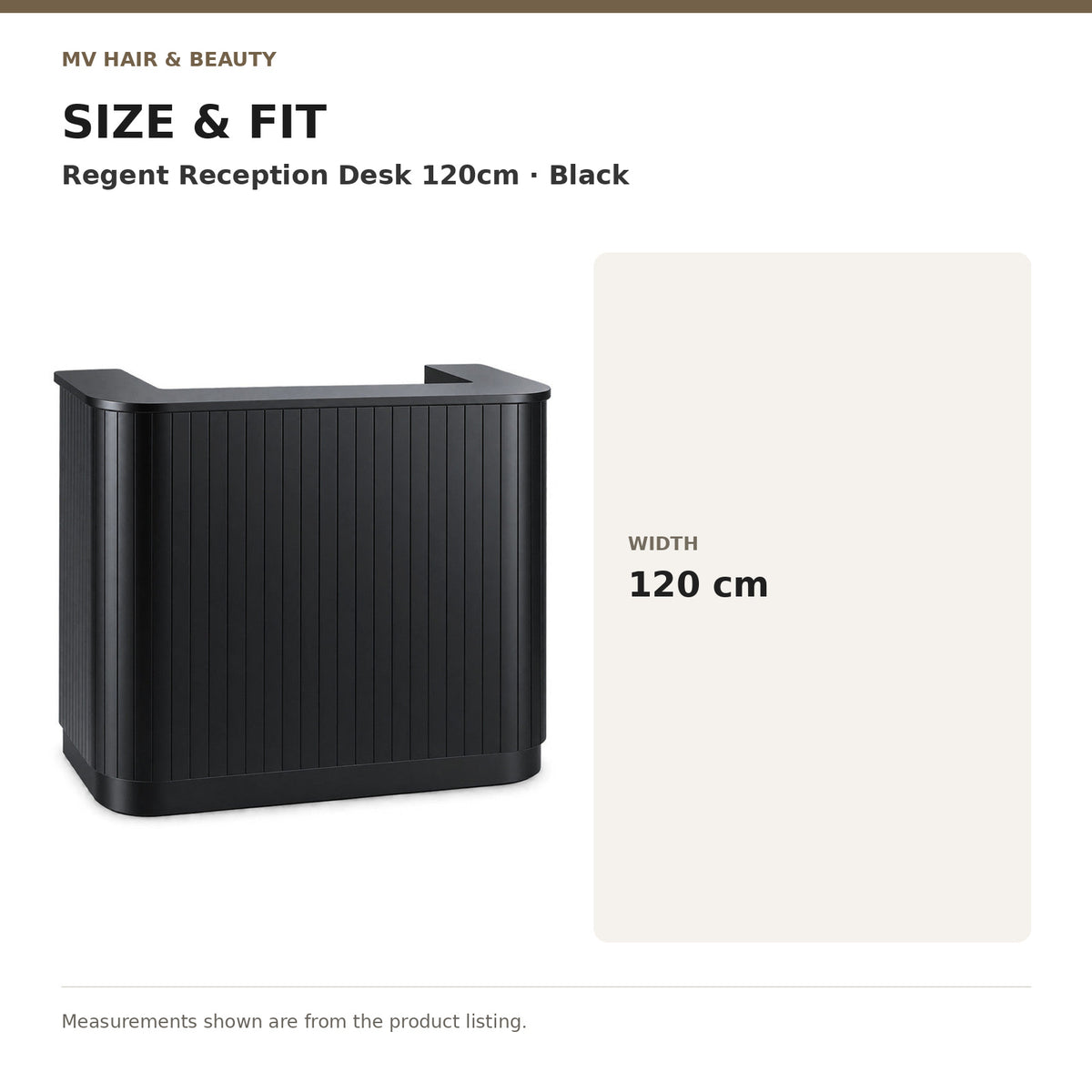 Regent Reception Desk 120cm – Black dimensions: Width: 120 cm