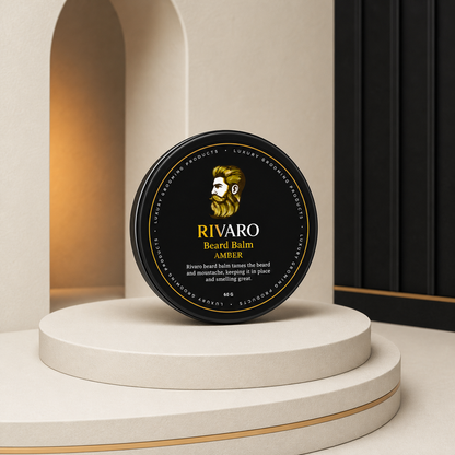 Rivaro Amber Beard Balm 60g premium product hero