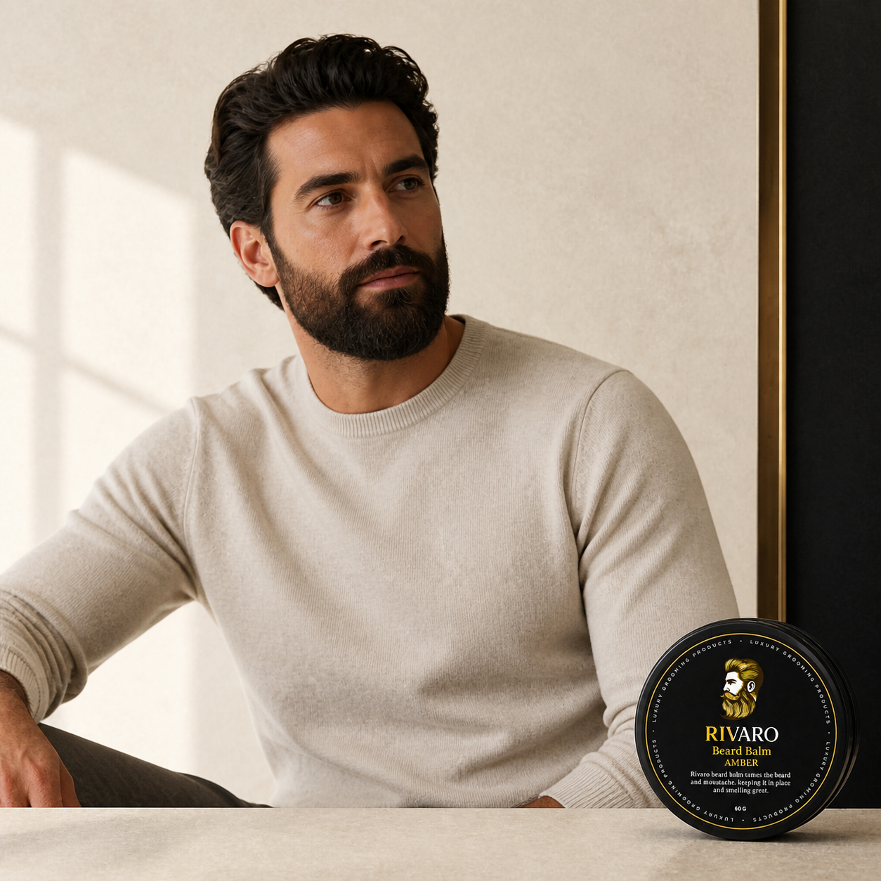 Rivaro Amber Beard Balm 60g beard grooming lifestyle