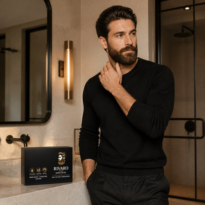 Rivaro Amber Beard Care Set beard grooming lifestyle