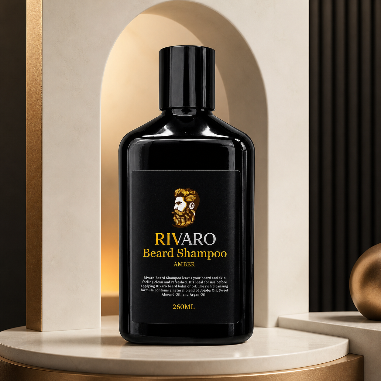 Rivaro Amber Beard Shampoo 260ml premium product hero