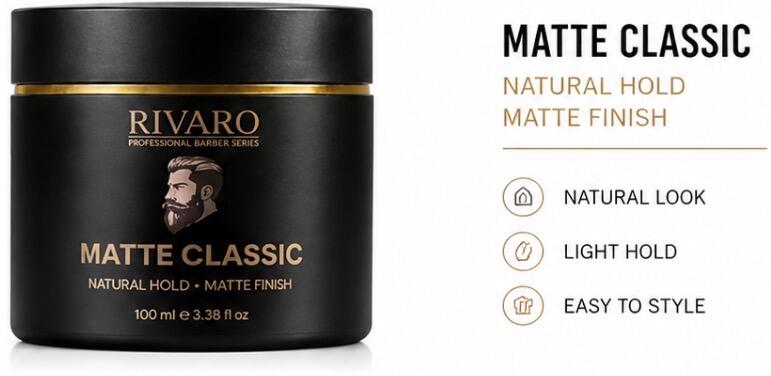 Rivaro Matte Classic Wax 100ml natural hold and matte finish