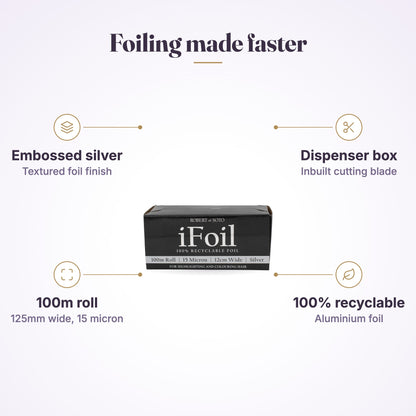 Robert de Soto iFoil 100m silver foil roll features graphic