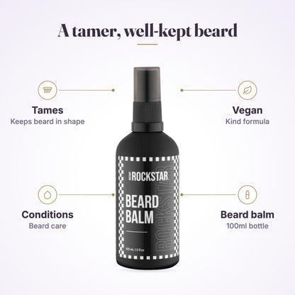 Man working Rockstar Beard Balm through his beard
