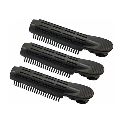 MV black round vented hair clip on a plain background