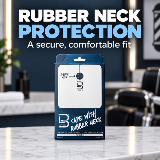 L3VEL3 Professional Rubber Neck Cutting Cape White — Rubber neck protection