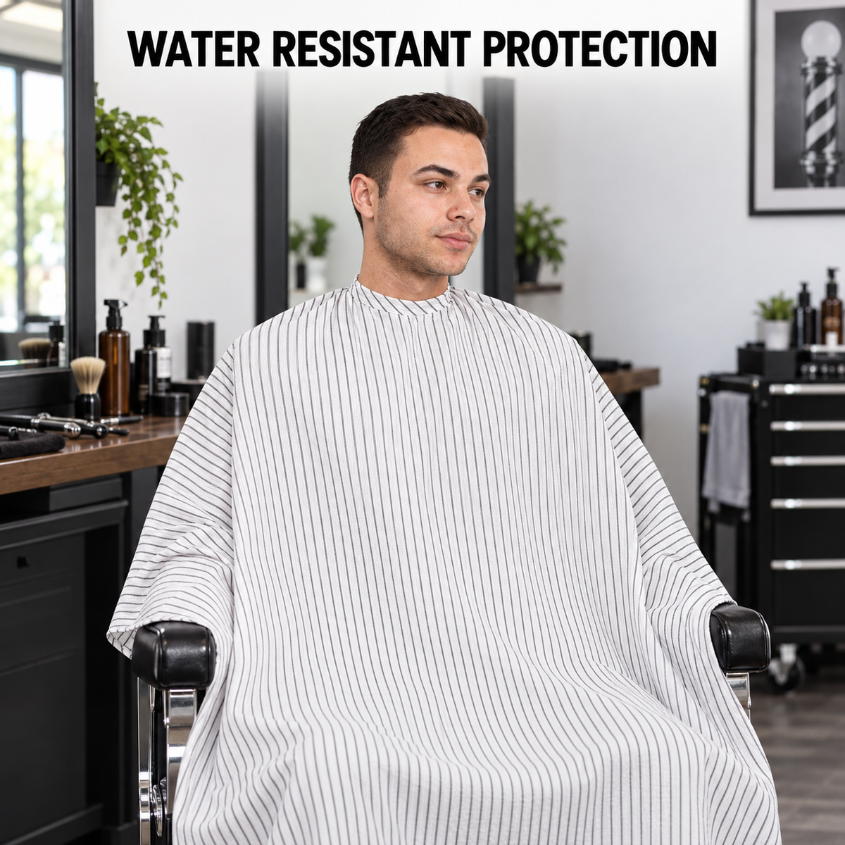Salon Smart Big Daddy Smooth Cape – water-resistant protection in a barber chair