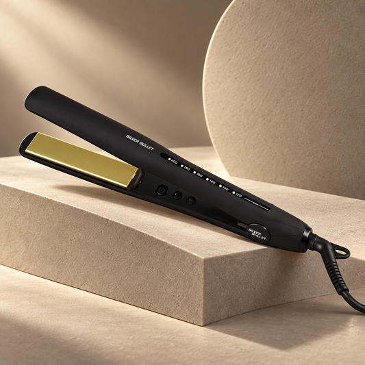 Silver Bullet Keratin 230 Gold Titanium 25mm Hair Straightener — studio product photograph