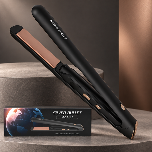 Silver Bullet Mobile Rechargeable Hair Straightener 30mm — studio product photograph
