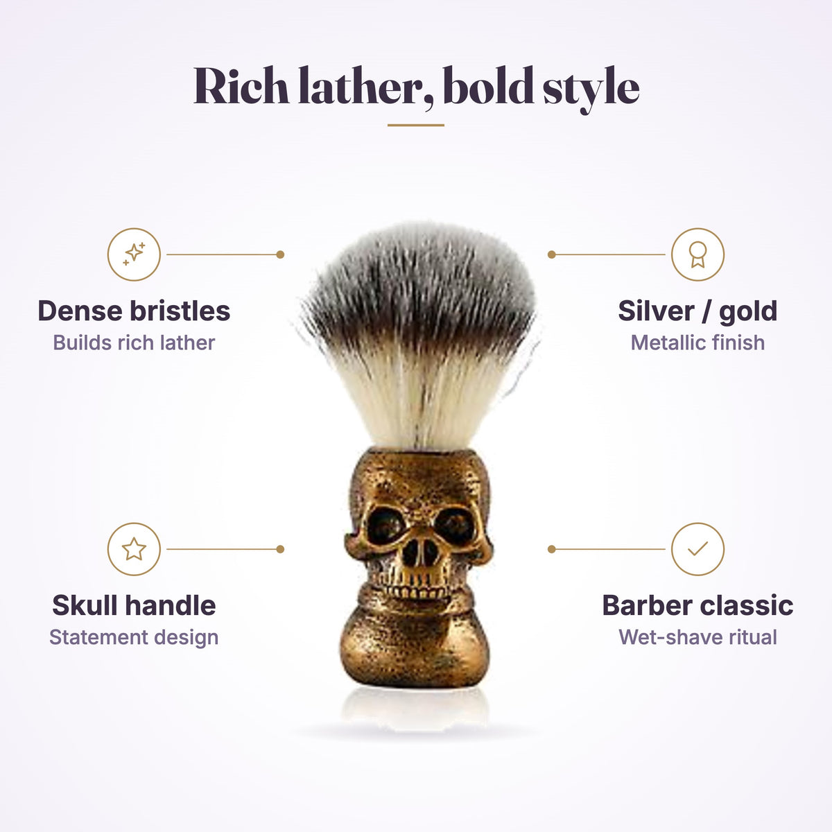 MV Skull Shaving Brush, view 5