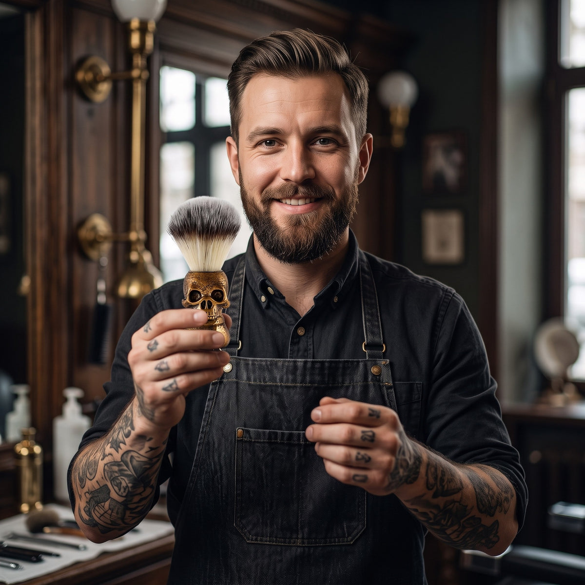 MV Skull Shaving Brush, view 6