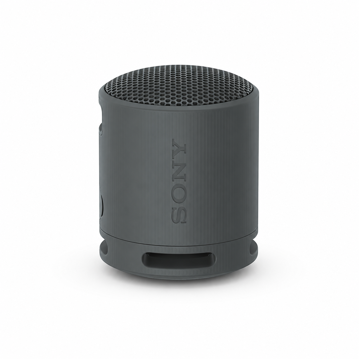 Sony SRS-XB100 portable Bluetooth speaker in Black on white background