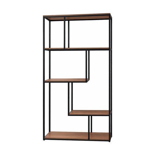 Stak Display Stand D11, black metal frame with wooden shelves