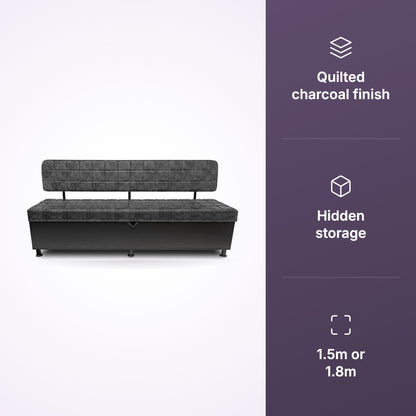 Storij Waiting Lounge with Storage Charcoal 1.5m, view 2