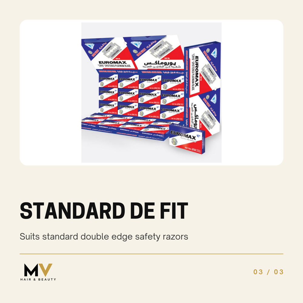 Super Max Blue Diamond Double Edge Razor Blades 100 Pack, Standard DE fit