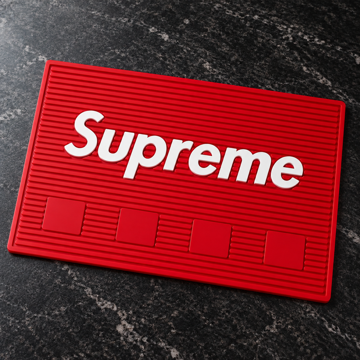 MV Magnetic Barber Mat — Supreme Red — product detail and styling