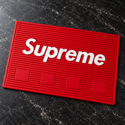 MV Magnetic Barber Mat — Supreme Red — product detail and styling