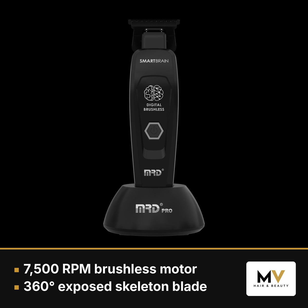 MRD Pro Cyborg Track Clipper, Smart Brain Cordless Trimmer & Smart Brain Trimmer Blade Trio - Black