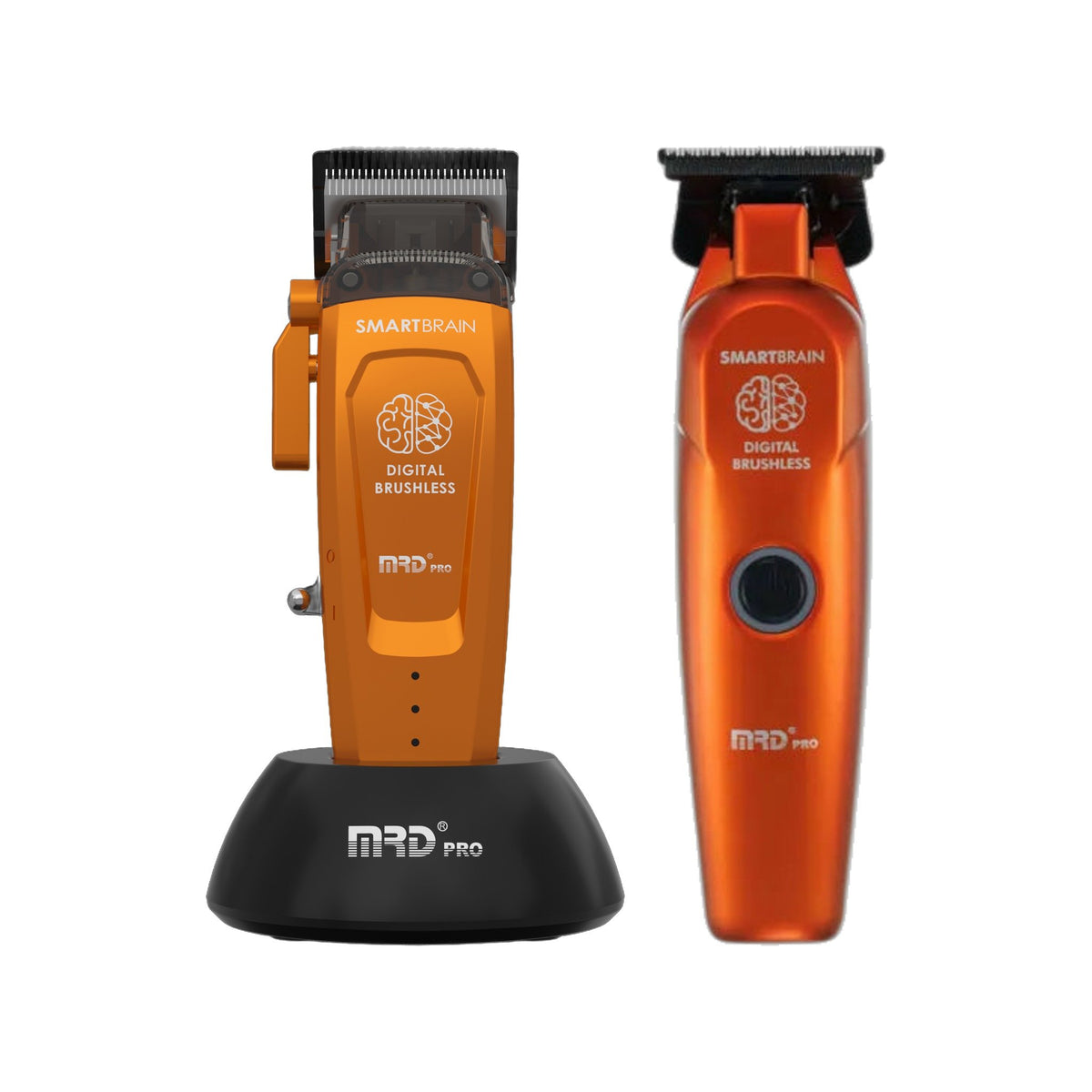 MRD Pro Smart Brain Cordless Clipper & Smart Brain Precision BLDC Trimmer Duo - Orange