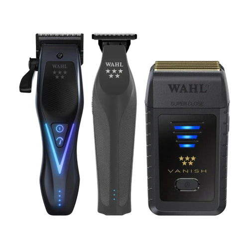 Wahl Vapor Switch Clipper, Hi-Viz Nightshade Trimmer & 5 Star Vanish Foil Shaver Trio