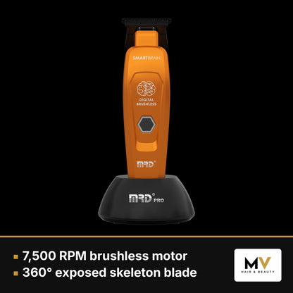 MRD Pro Smart Brain Cordless Clipper, Smart Brain Cordless Trimmer & Vector Foil Shaver Trio - Orange