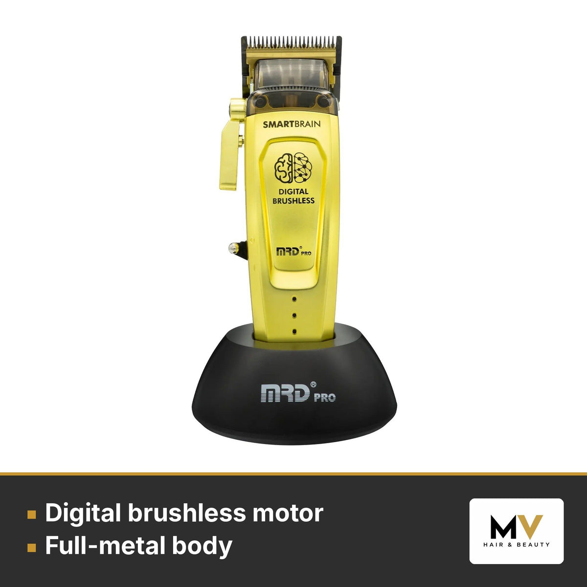 MRD Pro Smart Brain Cordless Clipper, Vector Foil Shaver & Vector Foil Shaver Replacement Head Trio - Gold – view 2