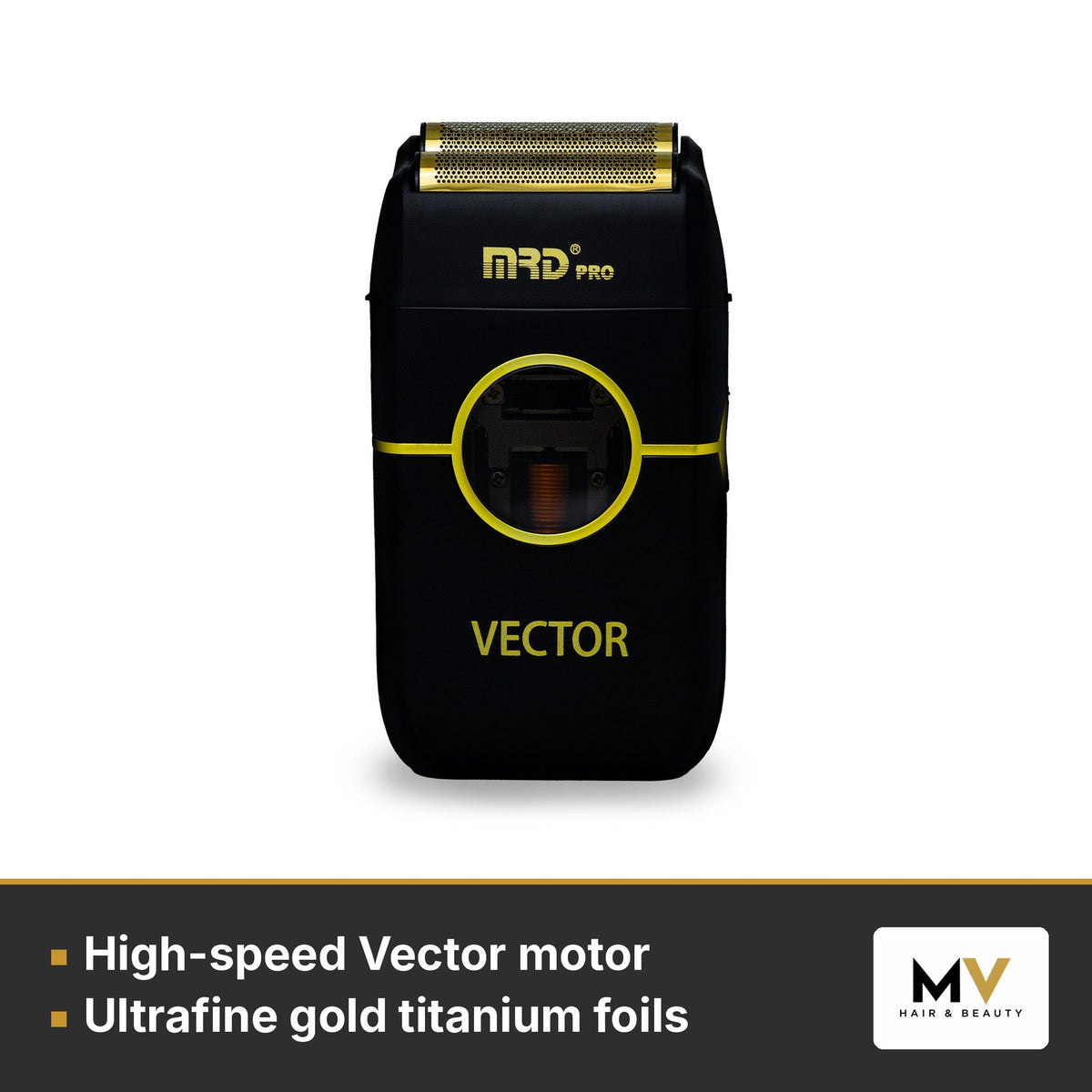 MRD Pro Smart Brain Cordless Clipper, Vector Foil Shaver & Vector Foil Shaver Replacement Head Trio - Black