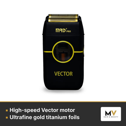 MRD Pro Smart Brain Cordless Clipper, Vector Foil Shaver & Vector Foil Shaver Replacement Head Trio - Black