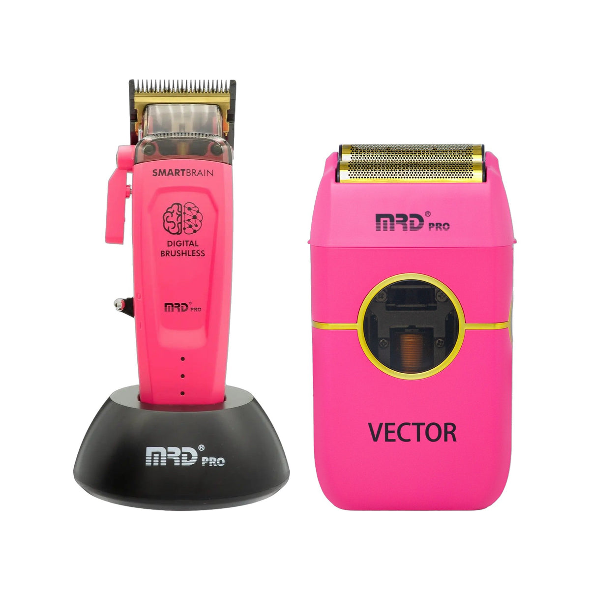 MRD Pro Smart Brain Cordless Clipper & Vector Foil Shaver Duo - Pink