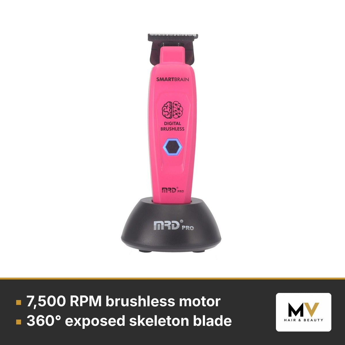 MRD Pro Smart Brain Cordless Trimmer, Vector Foil Shaver & Vector Foil Shaver Replacement Head Trio - Pink