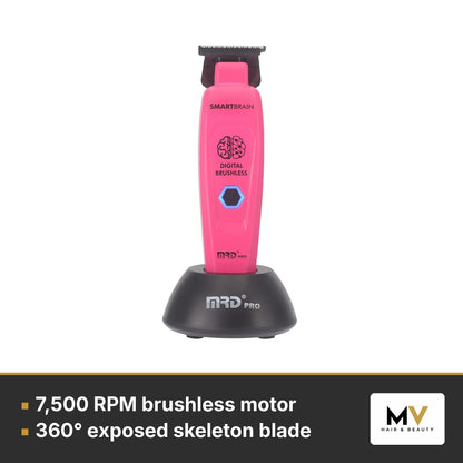 MRD Pro Smart Brain Cordless Trimmer, Vector Foil Shaver & Vector Foil Shaver Replacement Head Trio - Pink