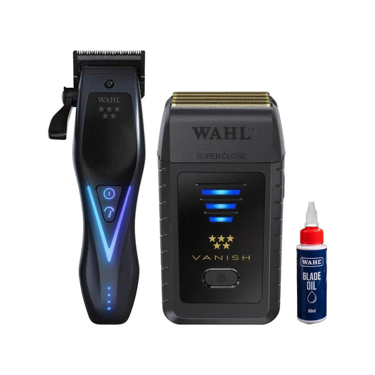 Wahl Vapor Switch Clipper, 5 Star Vanish Foil Shaver & Blade Oil 60ml Trio