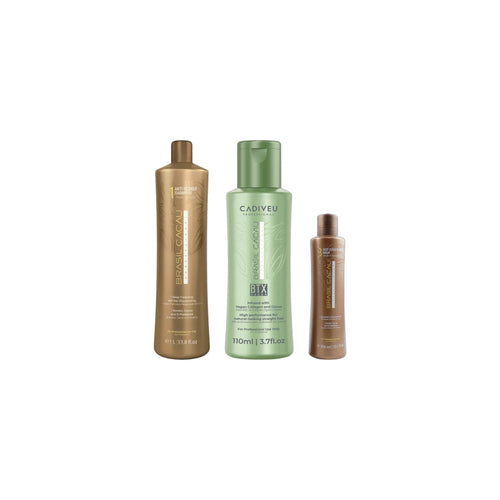 Brasil Cacau Anti-Residue Shampoo – Step 1 110ml, BTX Vegan 110ml & Deep Conditioning Mask – Step 3 110ml Trio