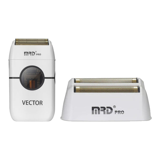 MRD Pro Vector Foil Shaver & Vector Foil Shaver Replacement Head Duo - White