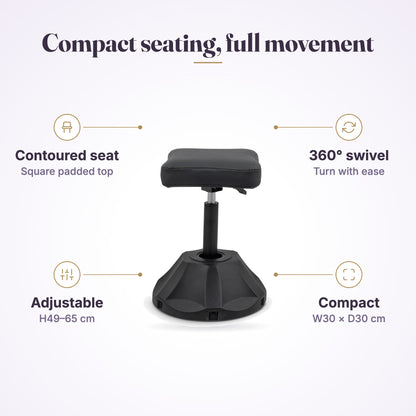 Tilt Square Stool Black, view 5