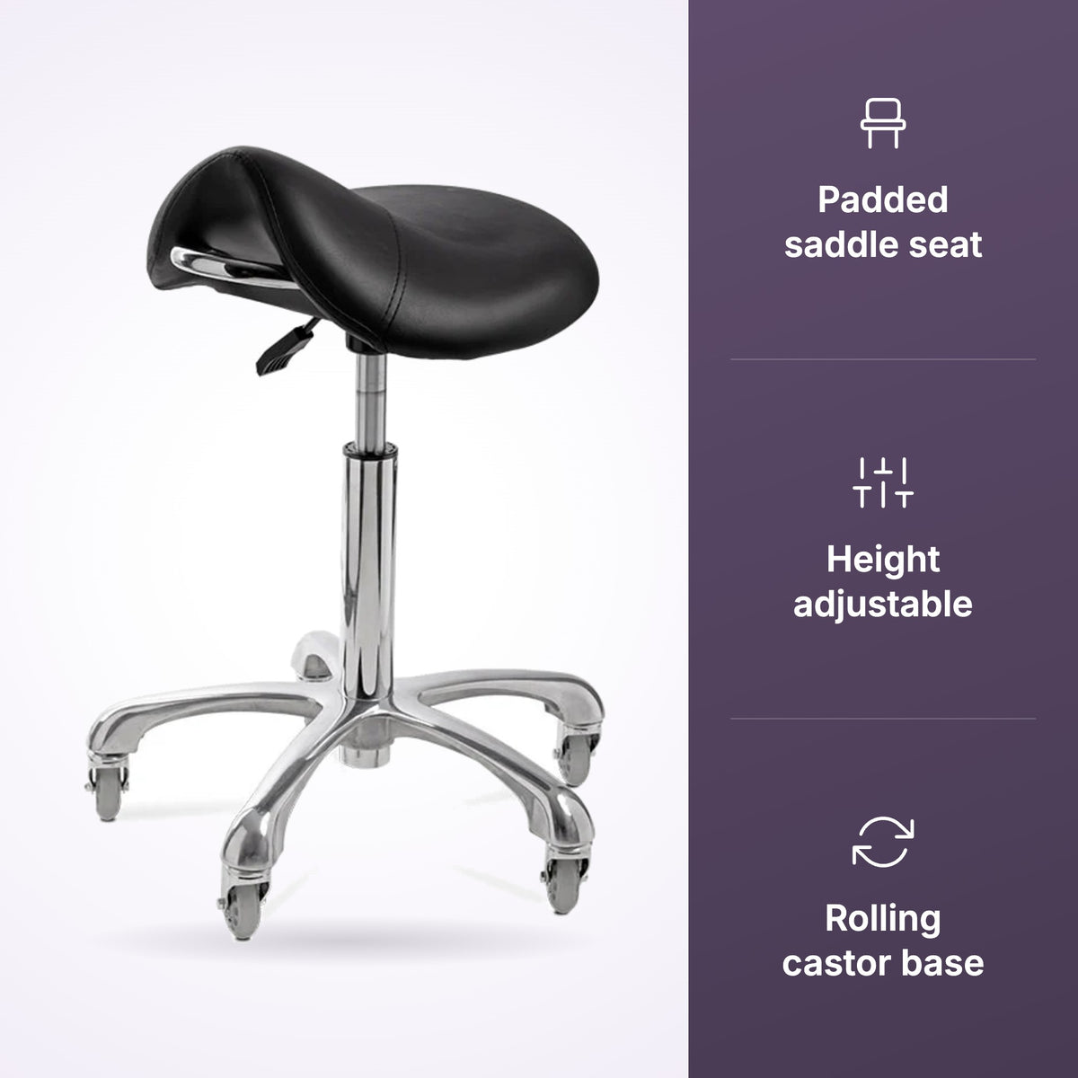 Tulsa Saddle Stool MY-993 black, view 2