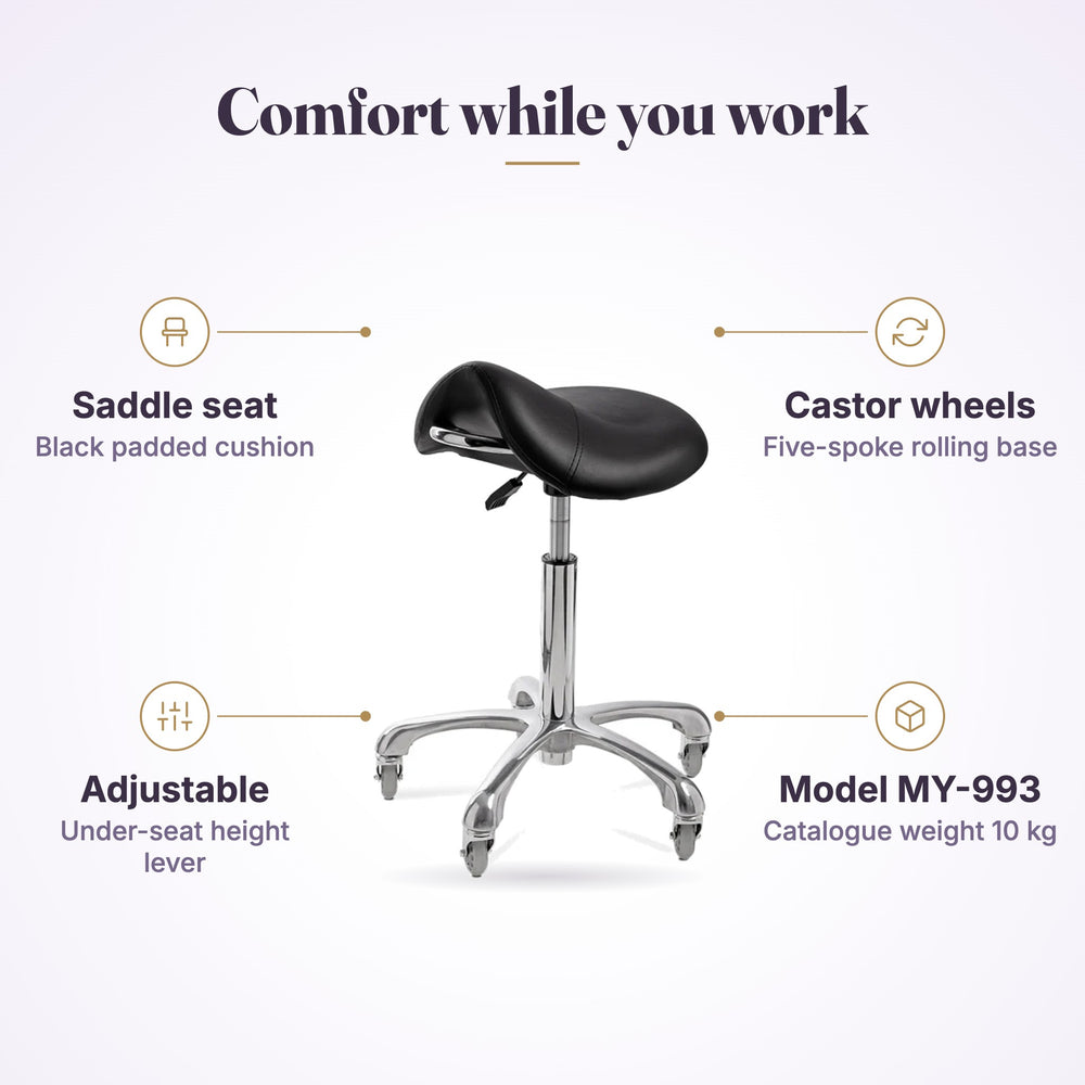 Tulsa Saddle Stool MY-993 black, view 4