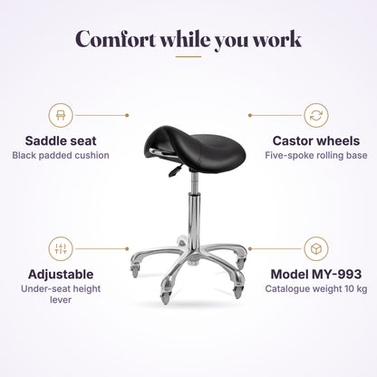 Tulsa Saddle Stool MY-993 black, view 4