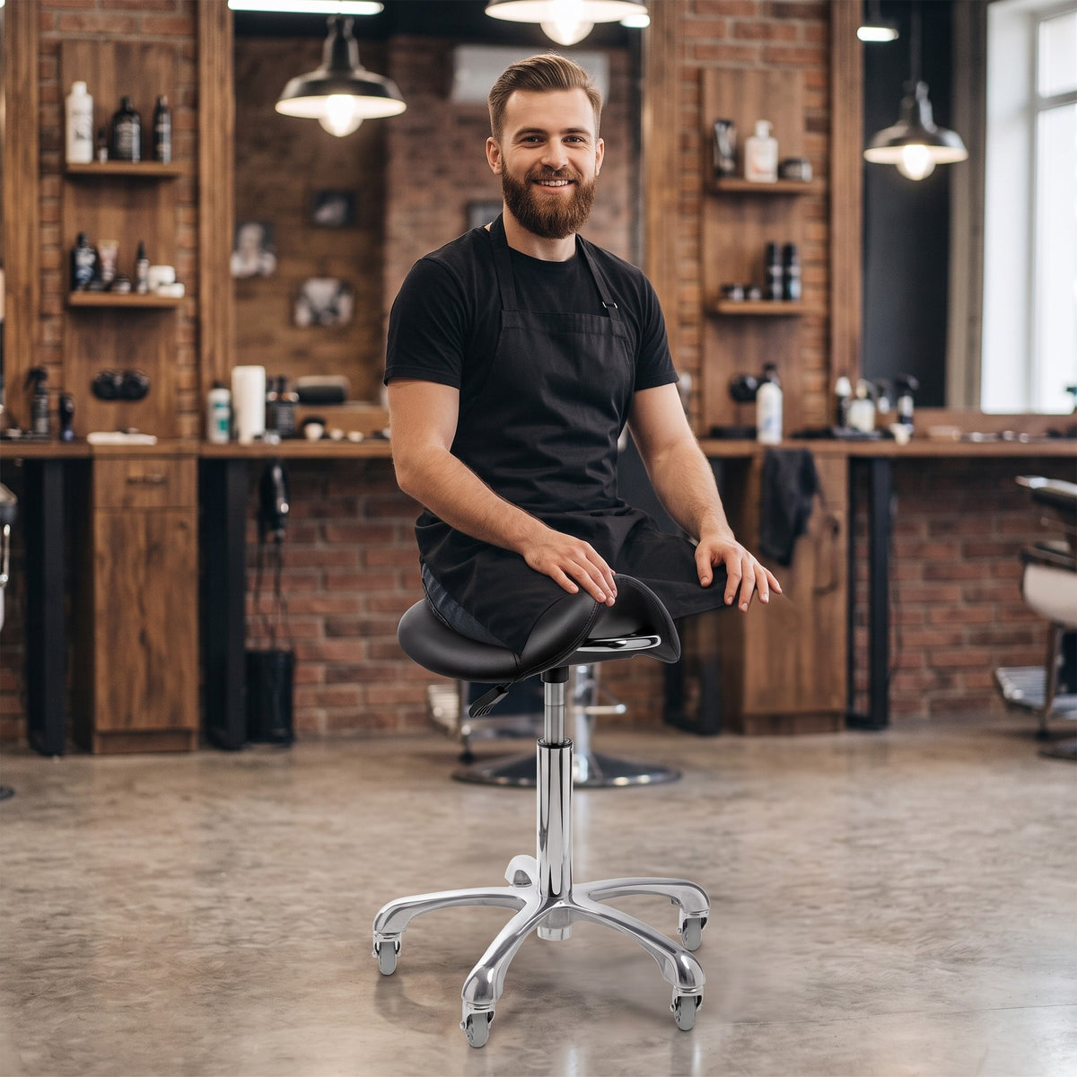 Tulsa Saddle Stool MY-993 black, view 5