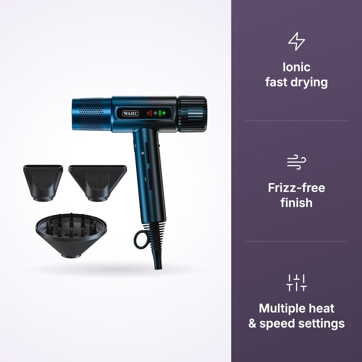 Wahl Vanquish Midnight Blue Hair Dryer key benefits